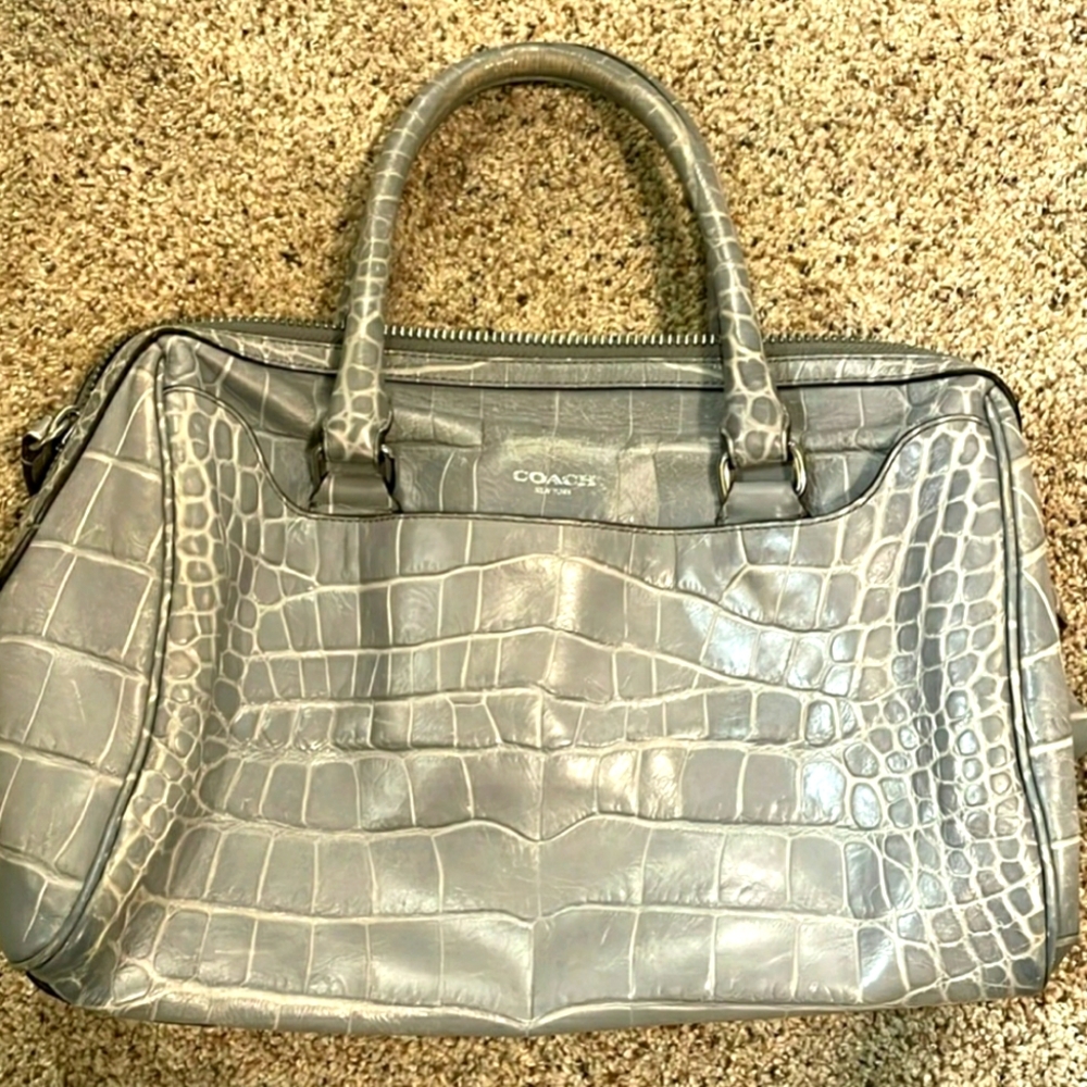 Coach Alligator Bag Gray Color